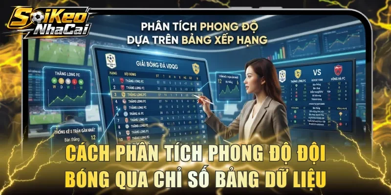Cách phân tích phong độ đội bóng qua chỉ số bảng dữ liệu
